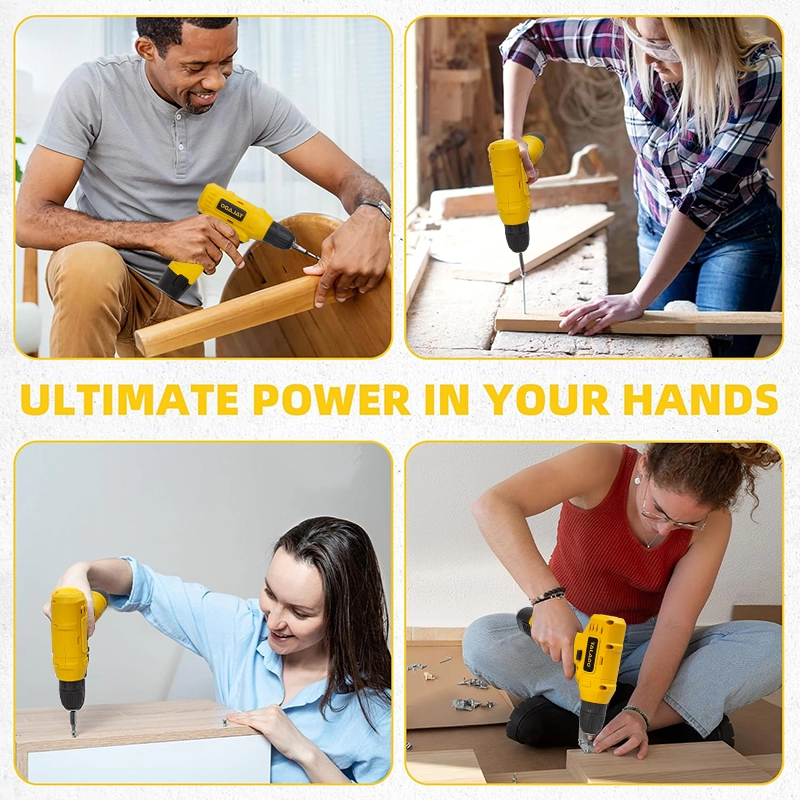 Taladro el&eacute;ctrico inal&aacute;mbrico recargable ligero de 12V, taladro el&eacute;ctrico compacto de mano para reparaci&oacute;n diaria en el hogar