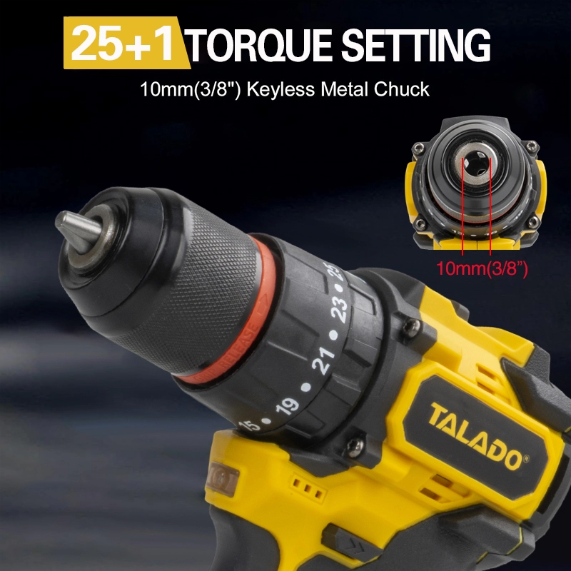 Taladro inal&aacute;mbrico sin escobillas de 16,8 V, taladro de mano de alto par de 35N.M para renovaci&oacute;n de bricolaje en el hogar